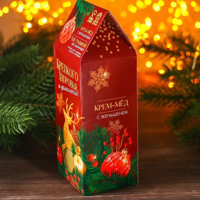 Набор &laquo;Крепкого здоровья&raquo;: травяной чай 20 г. и крем-мед 120 г.