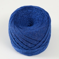 Трикотажная пряжа "Риббон" с люрексом 85м/170&plusmn;5 гр (Сапфир, люрекс: Кобальт)