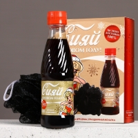 Новогодний подарочный набор косметики &laquo;Сияй в Новом Году!&raquo;, гель для душа 250 мл и мочалка для тела, ЧИСТОЕ СЧАСТЬЕ