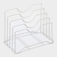 Держатель для крышек и разделочных досок Доляна, 26×16×22 см, цвет белый Держатель для крышек и разделочных досок Доляна, 26×16×22 см, цвет белый