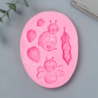 Молд силикон "Букашки" 6 предметов 10х7,5х1,5 см Молд силикон "Букашки" 6 предметов 10х7,5х1,5 см