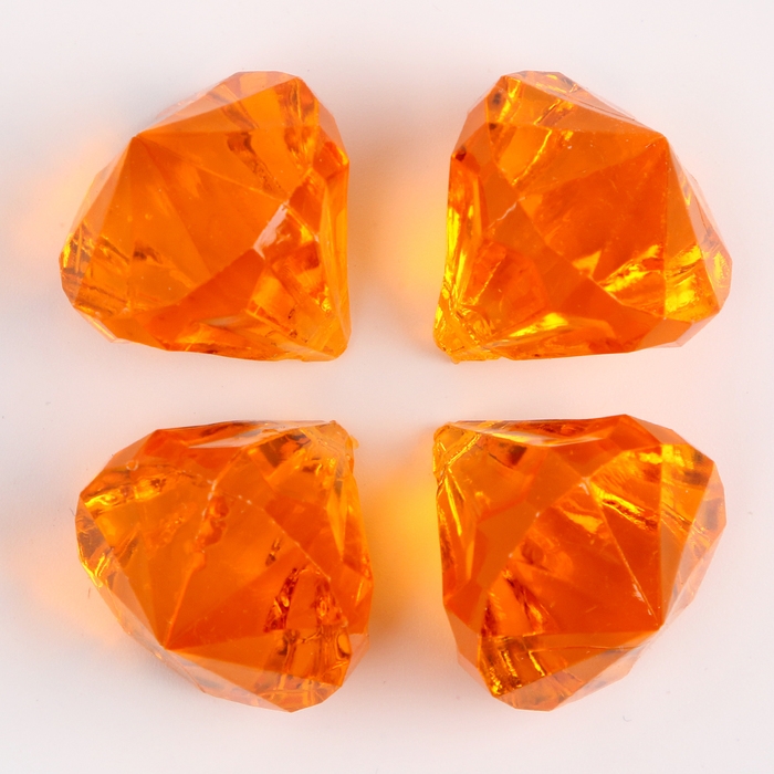 Кристаллы пластиковые декоративные, набор 25 шт., размер 1 шт. &mdash; 3 &times; 2,2 см, цвет МИКС