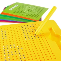 Планшет обучающий «Магнитное рисование: Лео и Тиг», 380 отверстий, цвет жёлтый Планшет обучающий «Магнитное рисование: Лео и Тиг», 380 отверстий, цвет жёлтый