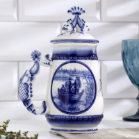 Кружка пивная "Жанровая. Охота", гжель Кружка пивная "Жанровая. Охота", гжель