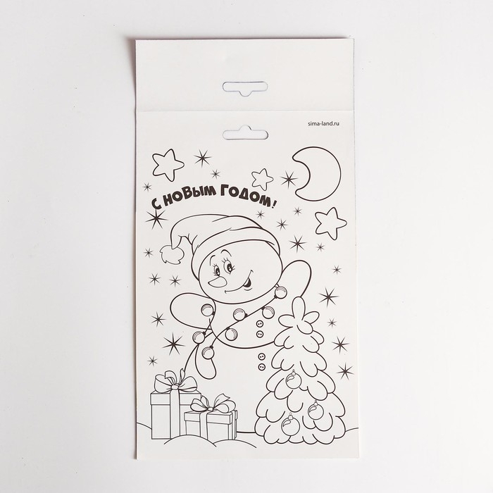 Аппликация на новый год перьями и стразами &laquo;Снеговик&raquo;, новогодний набор для творчества