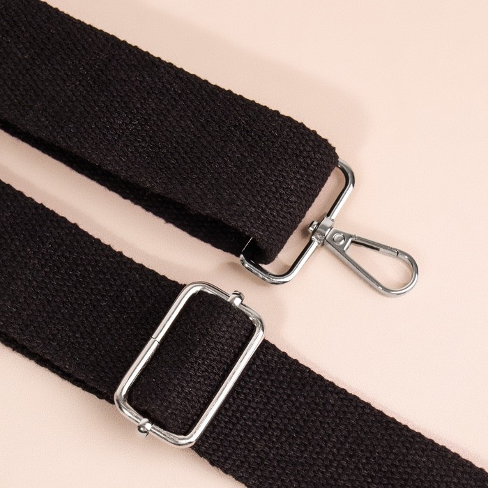 Ручка для сумки, стропа, 139 ± 3 × 3,8 см, цвет чёрный Ручка для сумки, стропа, 139 ± 3 × 3,8 см, цвет чёрный