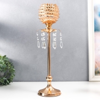 Подсвечник металл на 1 свечу "Цветок чешуйчатый" золото 42х11х11 см Подсвечник металл на 1 свечу "Цветок чешуйчатый" золото 42х11х11 см