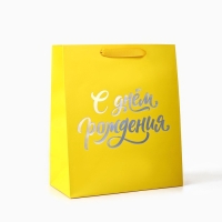 Пакет подарочный &laquo;С днём рождения&raquo;, голография, ML 23 х 11.5 х 27 см