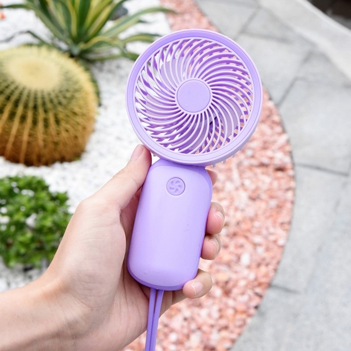 Портативный вентилятор YM88151, 250 мАч, 1 режим, кабель для зарядки, фиолетовый Портативный вентилятор YM88151, 250 мАч, 1 режим, кабель для зарядки, фиолетовый