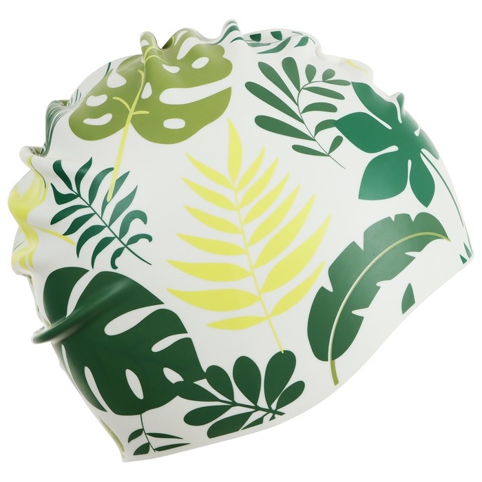 Шапочка для плавания детская ONLYTOP &laquo;Зелень&raquo;, силиконовая, обхват 46-52 см