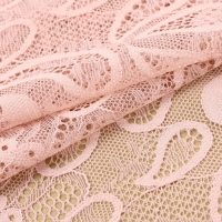 Кружевная эластичная ткань, 235 мм &times; 2,7 &plusmn; 0,5 м, цвет розово-бежевый