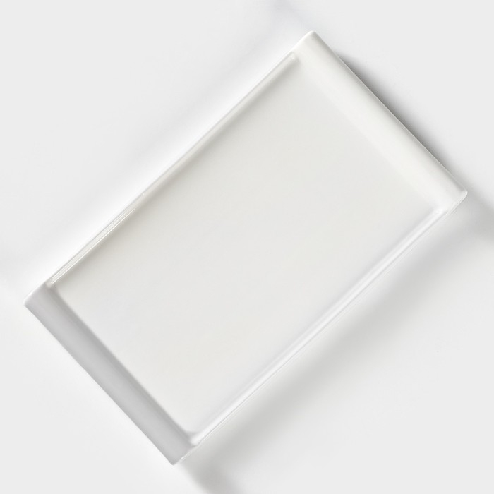 Блюдо для подачи фарфоровое с вставкой из бамбука BellaTenero, 25,5&times;14,5&times;2,3 см