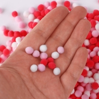 Набор текстильных деталей для декора. Помпоны для творчества &laquo;Розовые Микс&raquo;, 55 гр