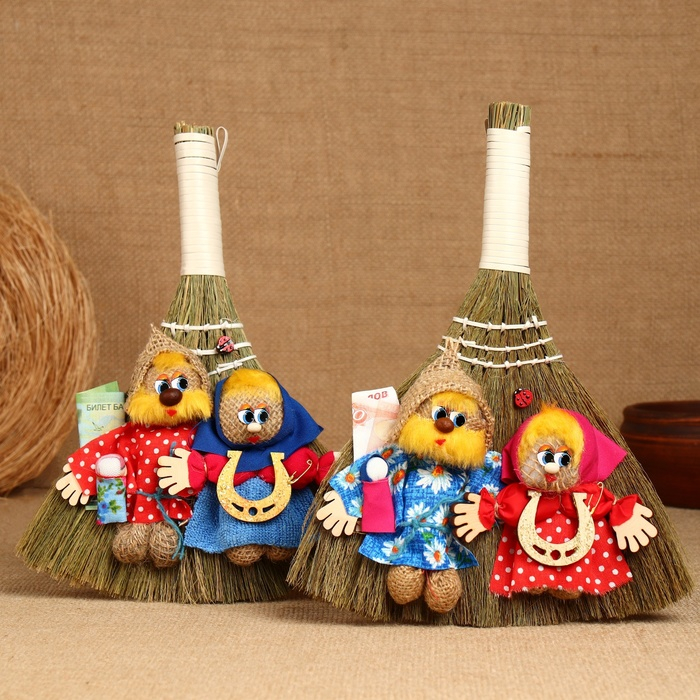 Оберег &laquo;Веник&raquo;, семейная пара, микс