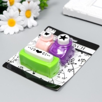 Набор фигурных дыроколов из 3 шт 11,5х13 см рис 1,6 см, 1 см, 4,5 см МИКС