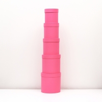 Набор круглых коробок 5в1 "Краски", розовый, 25 х 25 х 25 - 19 х 19 х 19 см