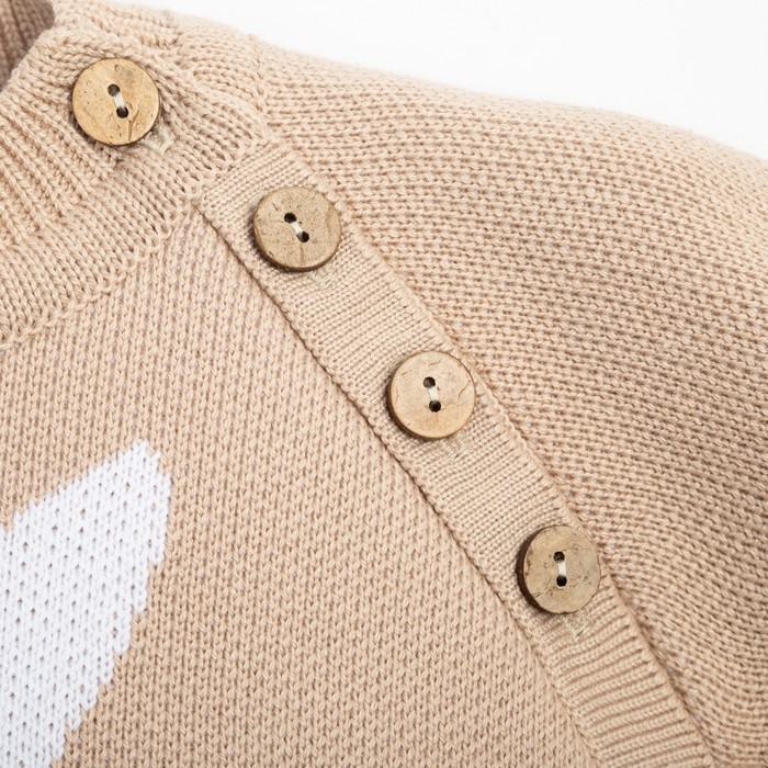 Комплект вязаный Крошка Я &laquo;Заяц&raquo; рост 68-74 см, цвет бежевый