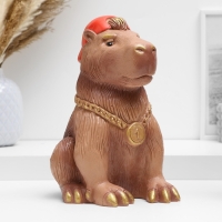 Копилка "Капибара в кепке" коричневый, 22см Копилка "Капибара в кепке" коричневый, 22см