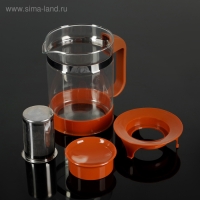 Чайник стеклянный заварочный &laquo;Шоколад&raquo;, 1,25 л, с металлическим ситом