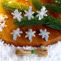 Прищепки для декора &laquo;Снежинки&raquo; серебряные, 6 шт.