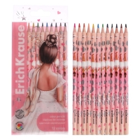 Карандаши 12 цветов ErichKrause "Pointes" круглые, европодвес Карандаши 12 цветов ErichKrause "Pointes" круглые, европодвес