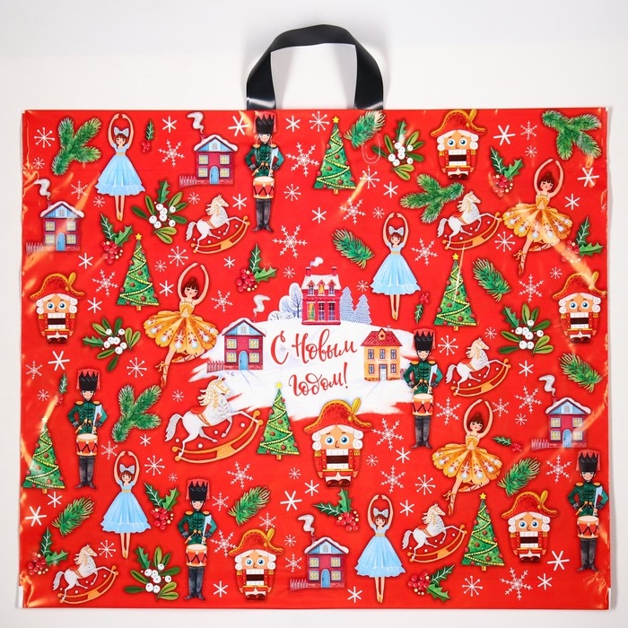 Новый год. Пакет Новый год. Пакет "Щелкунчик", полиэтиленовый с петлевой ручкой, 60х50 см.