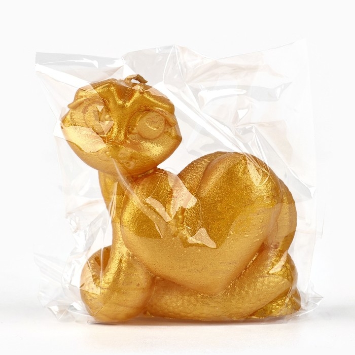 Свеча новогодняя &laquo;Змейка милашка&raquo;, на Новый год, золотая, 69 х 61 х 36