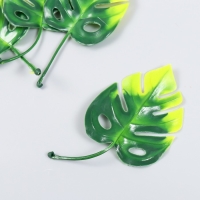 Декор для творчества "Лист монстеры" набор 4 шт зелёный 7х13 см Декор для творчества "Лист монстеры" набор 4 шт зелёный 7х13 см