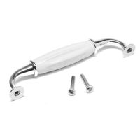 Ручка скоба STYLISH Ceramics 003, керамическая, цвет хром Ручка скоба STYLISH Ceramics 003, керамическая, цвет хром