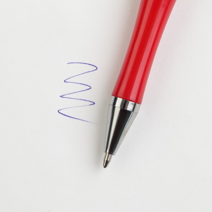 Ручка шариковая синяя паста &laquo;Самой лучшей&raquo;,пластик, с цветок, на подложке-ваза