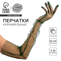 Перчатки женские прозрачные, цвет темно-зелёный, длинные Перчатки женские прозрачные, цвет темно-зелёный, длинные