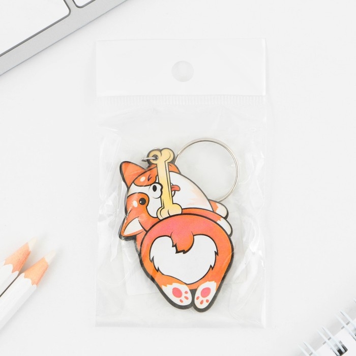 Брелок для ключей деревянный &laquo;Корги&raquo;, 5 х 6 см