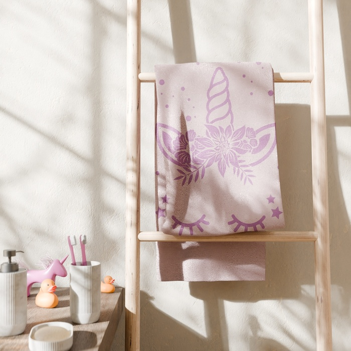 Полотенце махровое Полотенце махровое "Этель" Единорог, 70х130 см, 100% хлопок, 420гр/м2