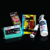 Подарочный набор для ухода за шинами и дисками Grand Caratt: набор для ремонта бескамерных шин, губка автомобильная, чернитель шин 100 мл, очиститель дисков и тормозов 500 мл, ароматизатор подвесной Подарочный набор для ухода за шинами и дисками Grand Caratt: набор для ремонта бескамерных шин, губка автомобильная, чернитель шин 100 мл, очиститель дисков и тормозов 500 мл, ароматизатор подвесной