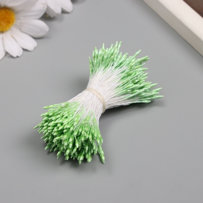 Тычинки для искусственных цветов глянец Тычинки для искусственных цветов глянец "Рисинки" зелёный набор 360 шт длина 6 см