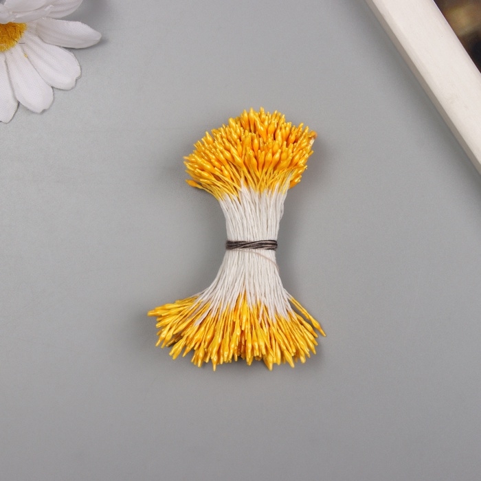 Тычинки для искусственных цветов глянец Тычинки для искусственных цветов глянец "Рисинки" светло-оранжевый набор 360 шт длина 6 см 10705