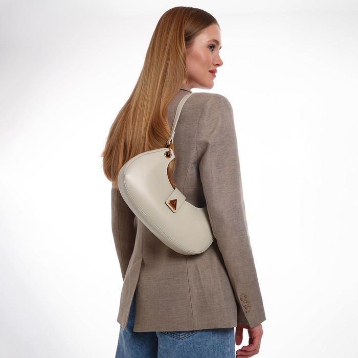 Сумка женская багет на молнии TEXTURA, средний размер, цвет молочный Сумка женская багет на молнии TEXTURA, средний размер, цвет молочный