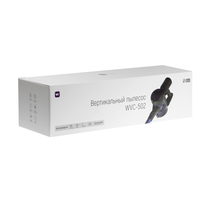 Вертикальный пылесос Windigo WVC-502, 150 Вт, 0.8 л, беспроводной, синий Вертикальный пылесос Windigo WVC-502, 150 Вт, 0.8 л, беспроводной, синий