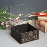 Новогодняя шкатулка "Змейка 2025" 6х12х12 см Новогодняя шкатулка "Змейка 2025" 6х12х12 см