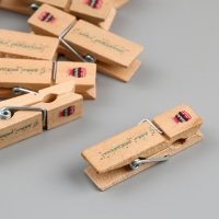 Декор для творчества дерево "Прищепка - С днём рождения!" набор 10 шт Декор для творчества дерево "Прищепка - С днём рождения!" набор 10 шт