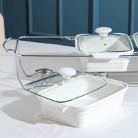 Мармит из жаропрочной керамики тройной Magistro &laquo;Бланш&raquo;, 1,1 л, 26&times;16,5&times;6 см