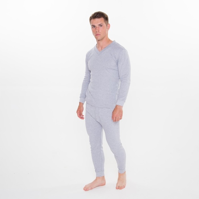 Комплект термо мужской (фуфайка, кальсоны) цвет серый меланж, р-р 50-52 Комплект термо мужской (фуфайка, кальсоны) цвет серый меланж, р-р 50-52