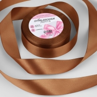 Лента атласная, 25 мм × 23 ± 1 м, цвет коричневый №142 Лента атласная, 25 мм × 23 ± 1 м, цвет коричневый №142