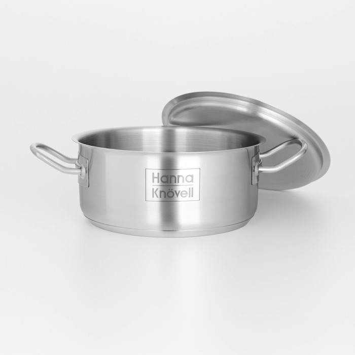 Кастрюля из нержавеющей стали Hanna Kn&ouml;vell, 2 л, d=18 см, h=8 см, толщина стенки 0,6 мм, металлическая крышка, индукция