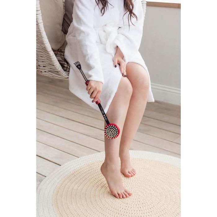 Массажёр-чесалка «Отдых», двусторонний, универсальный, 35 × 6 × 8 см, цвет красный/чёрный Массажёр-чесалка «Отдых», двусторонний, универсальный, 35 × 6 × 8 см, цвет красный/чёрный