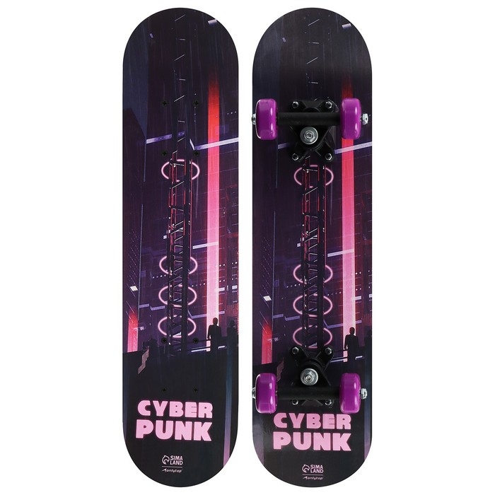 Скейтборд подростковый ONLITOP «Киберпанк», 62×16 см, колёса PVC 50 мм, пластиковая рама Скейтборд подростковый ONLITOP «Киберпанк», 62×16 см, колёса PVC 50 мм, пластиковая рама