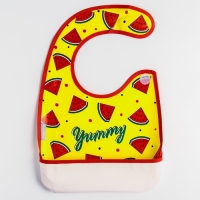 Нагрудник для кормления &laquo;Арбузики&raquo; непромокаемый на липучке, с карманом