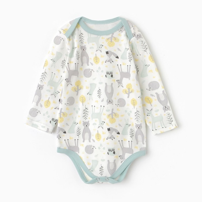 Боди детский, цвет молочный/звери, рост 74 см Боди детский, цвет молочный/звери, рост 74 см