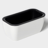 Кашпо для цветов прямоугольное Доляна &laquo;Глянец&raquo;, 900 мл, 18,5&times;10&times;8 см, цвет чёрный/белый