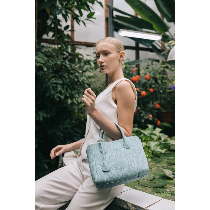 Сумка женская на молнии, TEXTURA, маленький размер, цвет голубой